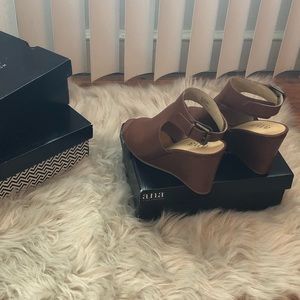 a.n.a open toe wedge heels